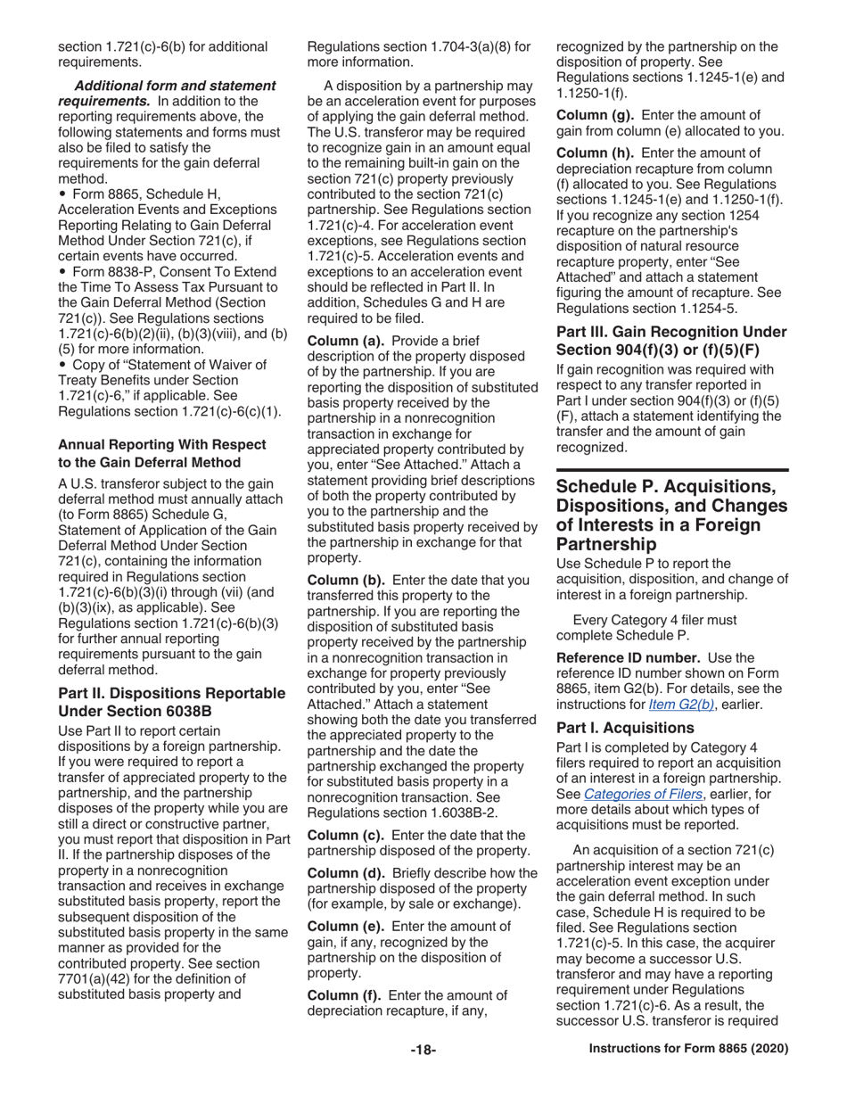 Instructions for IRS Form 8865 Return of U.S. Persons With Respect to Certain Foreign Partnerships, Page 18