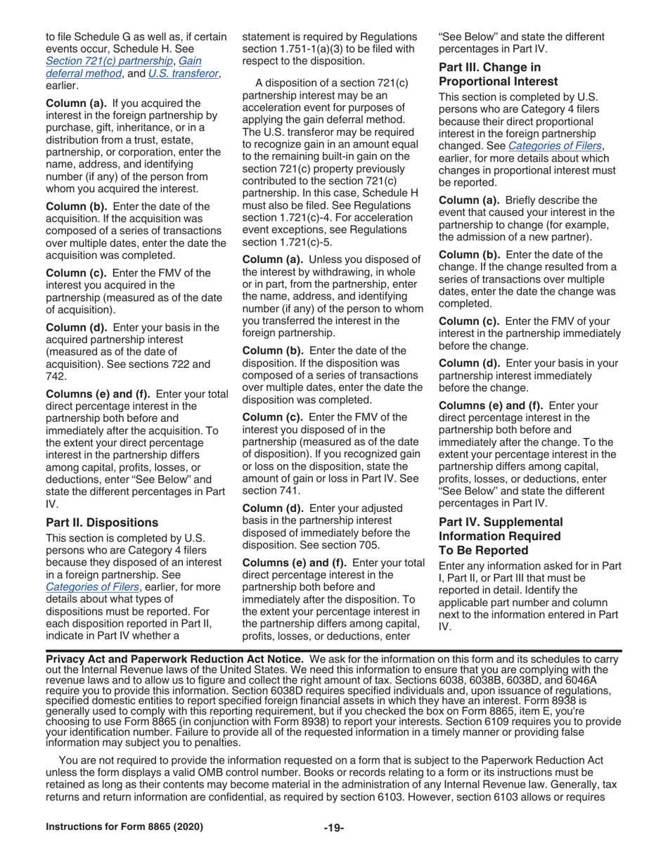 Instructions for IRS Form 8865 Return of U.S. Persons With Respect to Certain Foreign Partnerships, Page 19