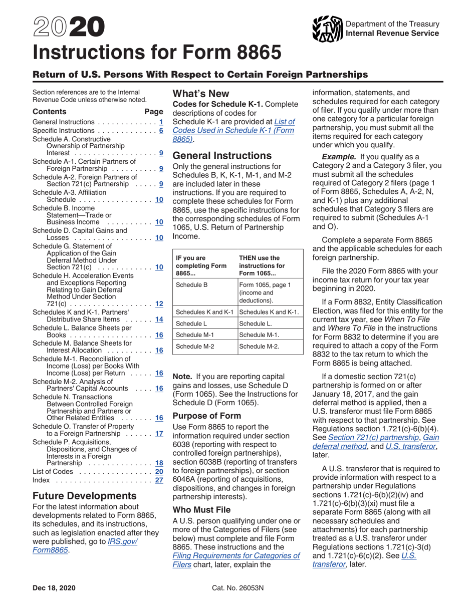 Instructions for IRS Form 8865 Return of U.S. Persons With Respect to Certain Foreign Partnerships, Page 1