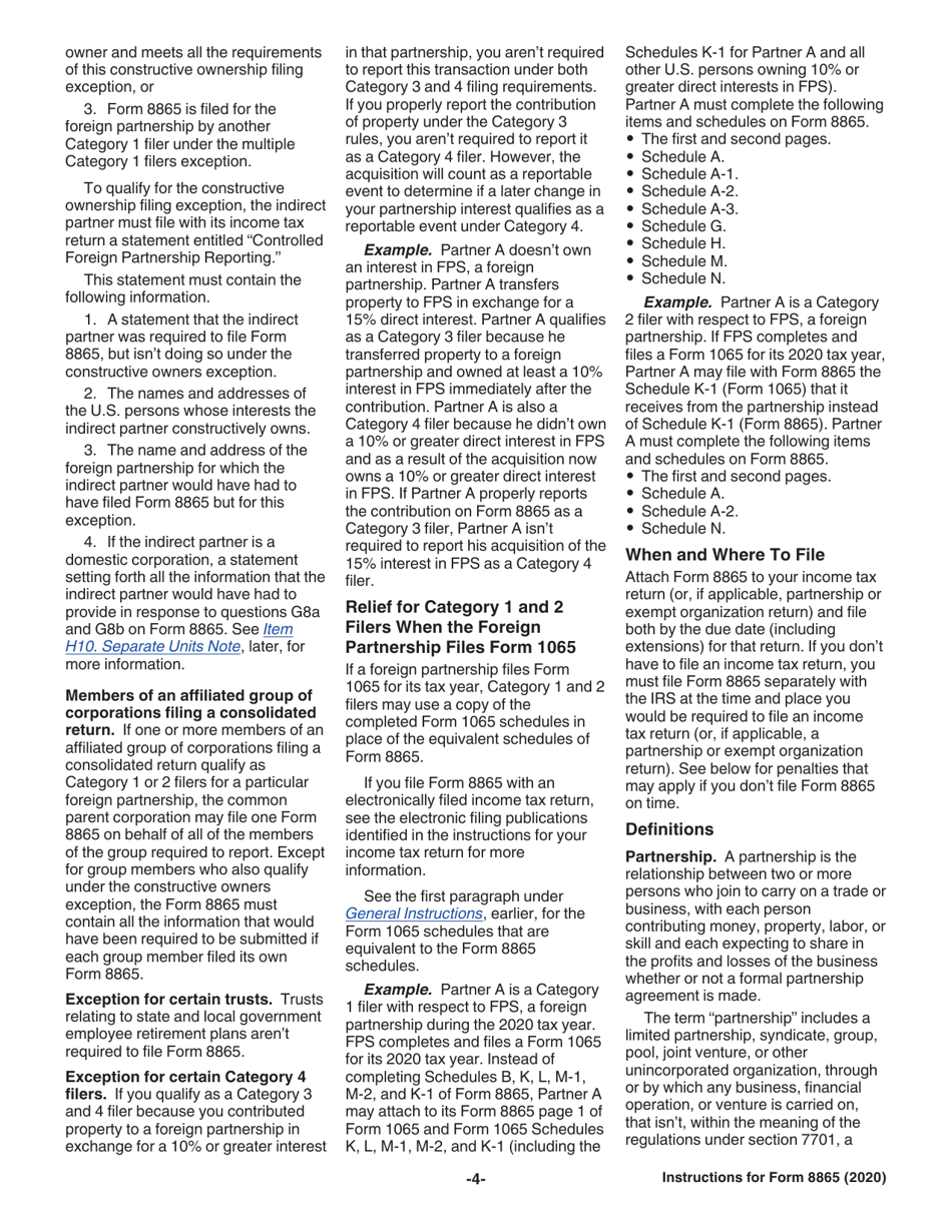 Instructions for IRS Form 8865 Return of U.S. Persons With Respect to Certain Foreign Partnerships, Page 4