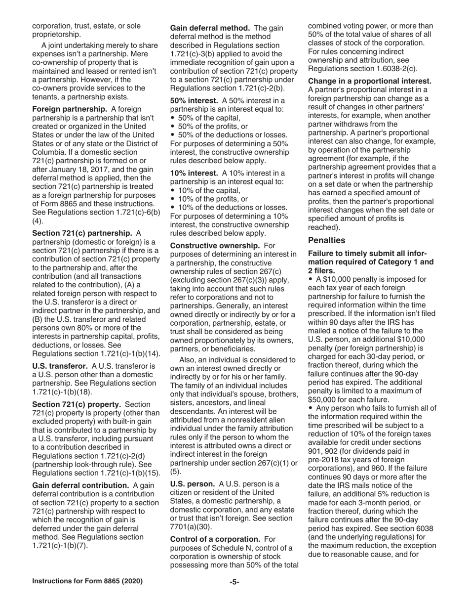 Instructions for IRS Form 8865 Return of U.S. Persons With Respect to Certain Foreign Partnerships, Page 5