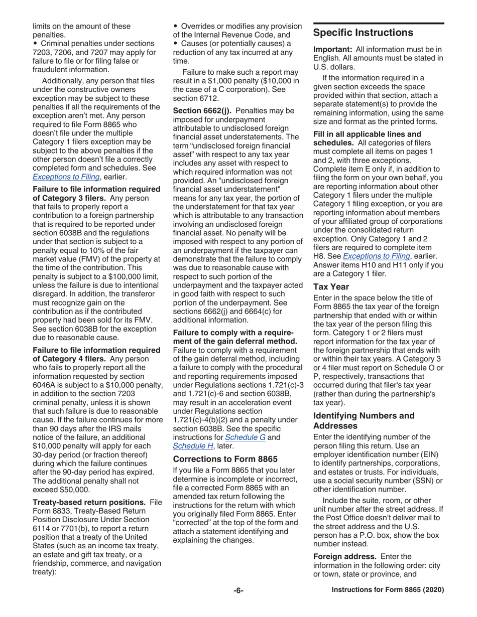 Instructions for IRS Form 8865 Return of U.S. Persons With Respect to Certain Foreign Partnerships, Page 6
