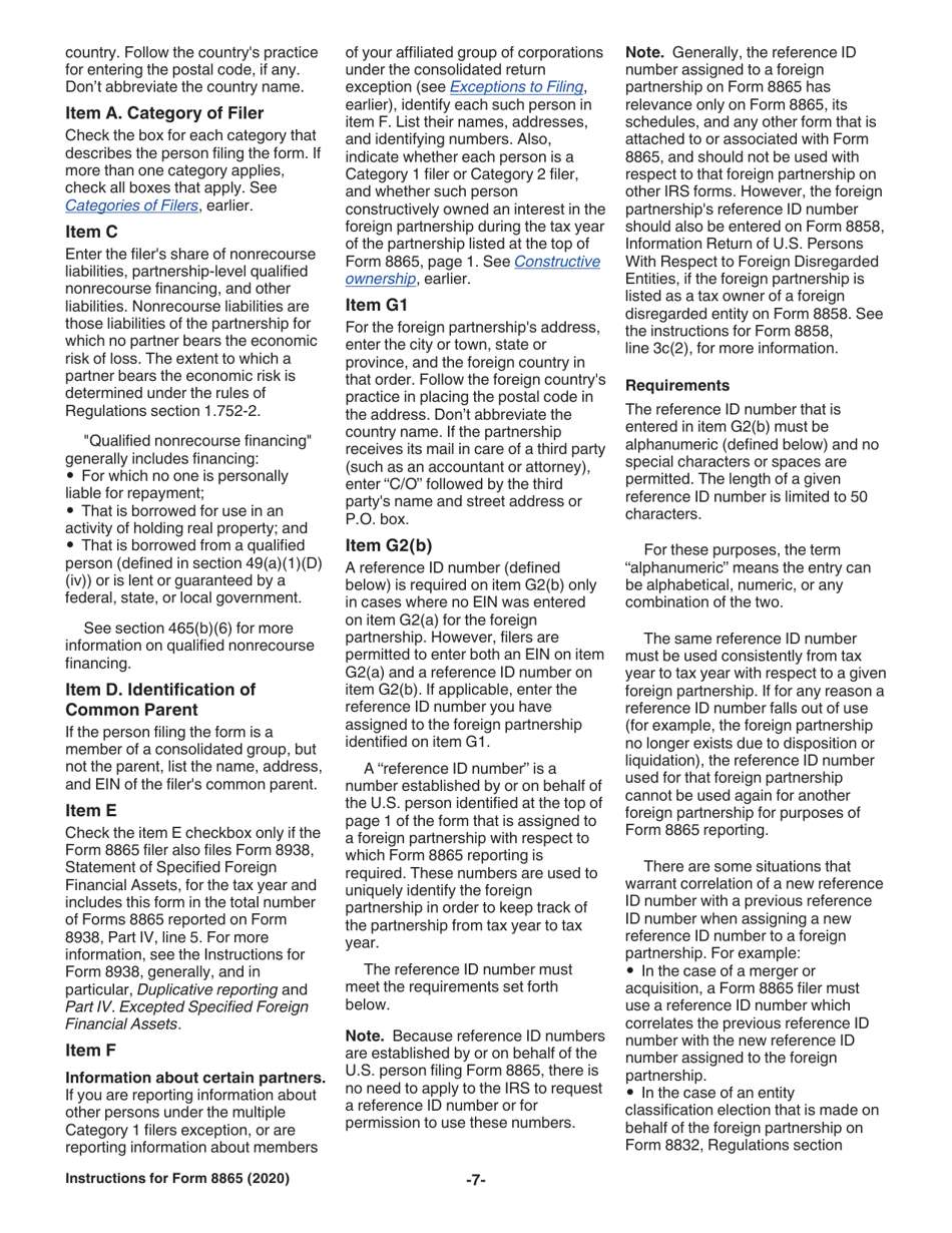 Instructions for IRS Form 8865 Return of U.S. Persons With Respect to Certain Foreign Partnerships, Page 7