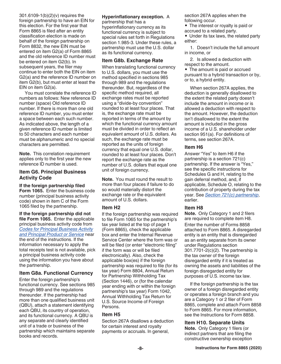 Instructions for IRS Form 8865 Return of U.S. Persons With Respect to Certain Foreign Partnerships, Page 8