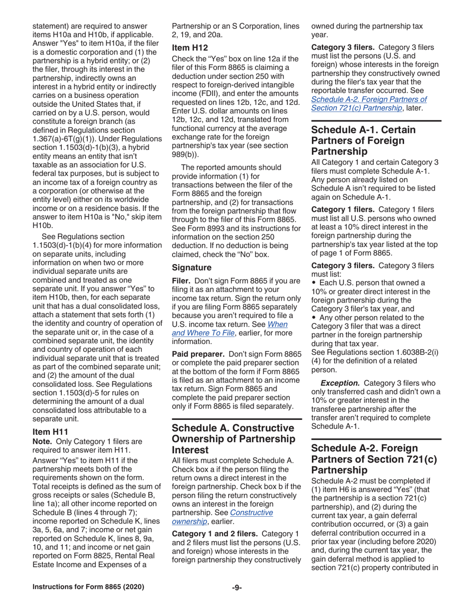 Instructions for IRS Form 8865 Return of U.S. Persons With Respect to Certain Foreign Partnerships, Page 9