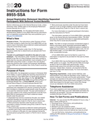 Instructions for IRS Form 8955-SSA Annual Registration Statement Identifying Separated Participants With Deferred Vested Benefits