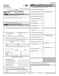 IRS Form 1065 Schedule K-1 Download Fillable PDF or Fill Online Partner's Share of Income