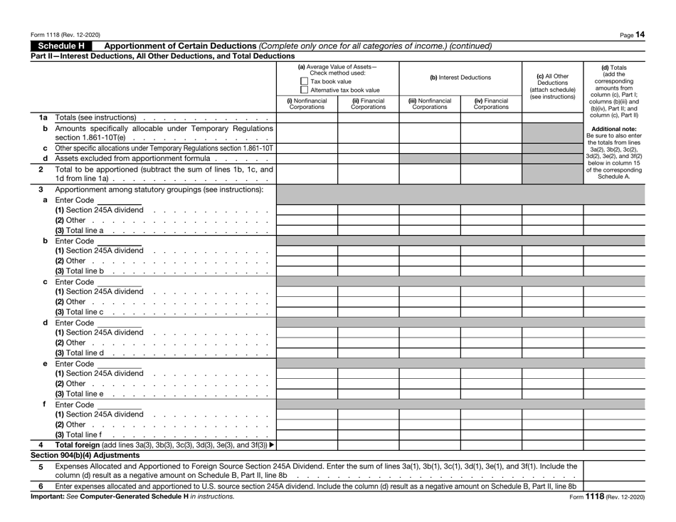 IRS Form 1118 Foreign Tax Credit - Corporations, Page 14