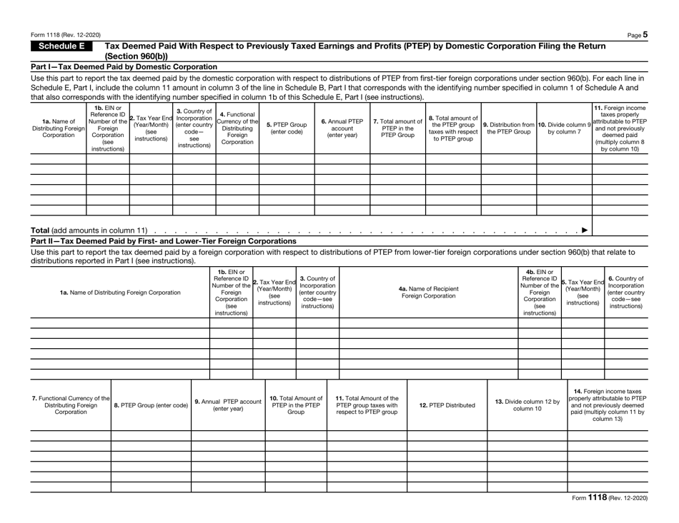 IRS Form 1118 Foreign Tax Credit - Corporations, Page 5