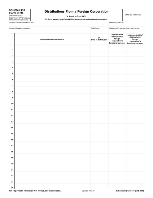 IRS Form 5471 Schedule R  Printable Pdf