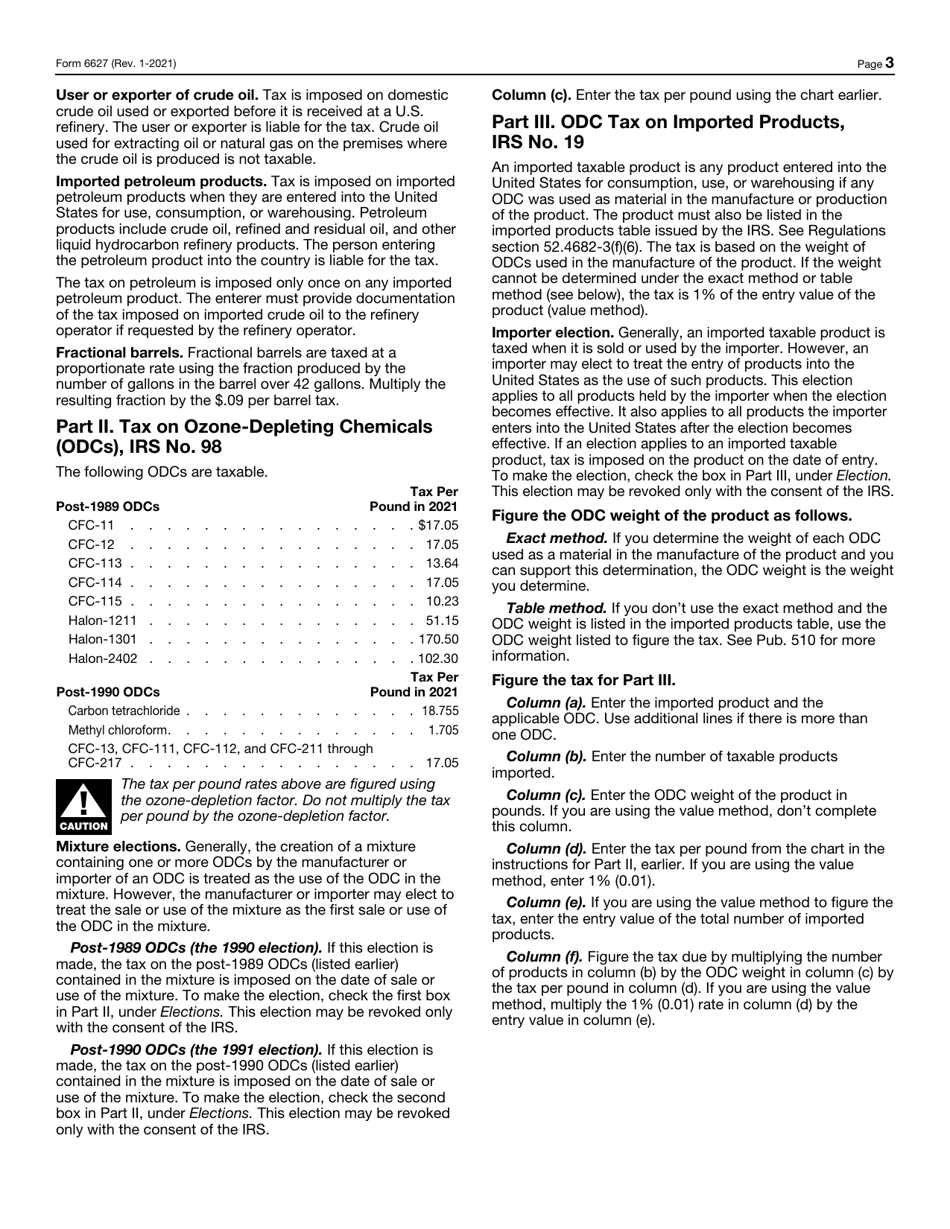 IRS Form 6627 Environmental Taxes, Page 3