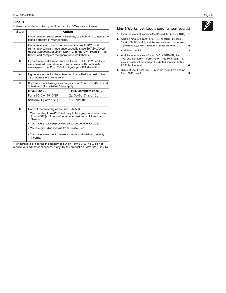 IRS Form 8815 Exclusion of Interest From Series Ee and I U.S. Savings Bonds Issued After 1989, Page 4