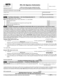 Document preview: IRS Form 8879 IRS E-File Signature Authorization
