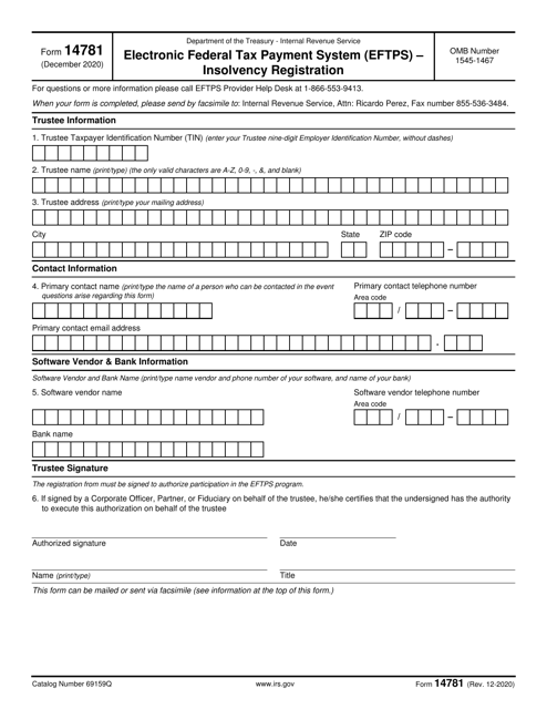 IRS Form 14781  Printable Pdf