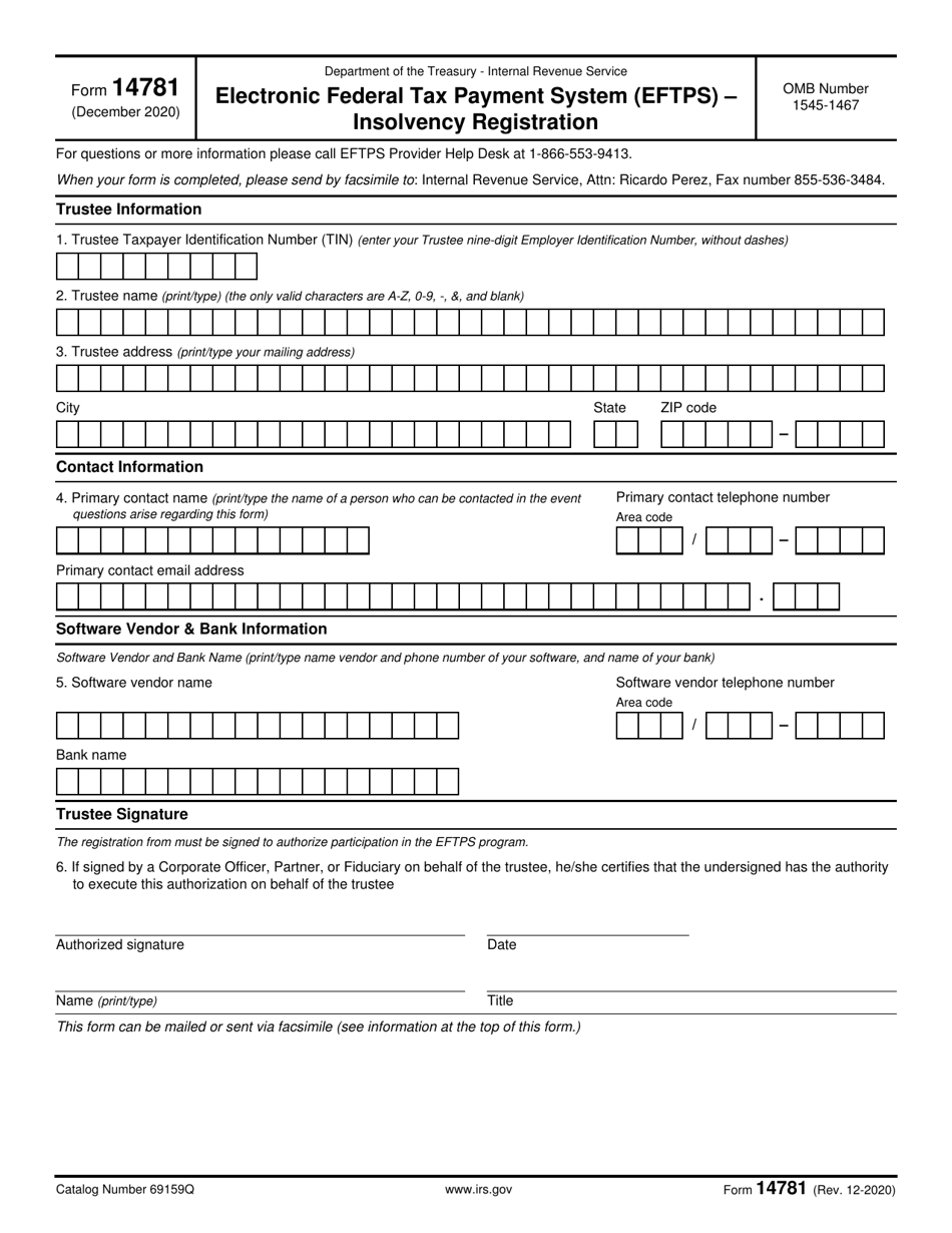 irs-form-14781-download-fillable-pdf-or-fill-online-electronic-federal-tax-payment-system-eftps
