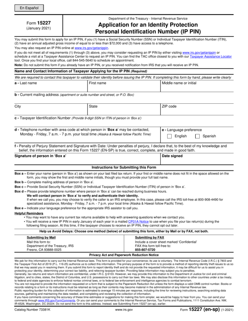 IRS Form 15227  Printable Pdf