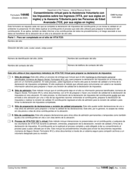 Document preview: IRS Formulario 14446 Consentimiento Virtual Para La Asistencia Voluntaria Con Los Impuestos Sobre Los Ingresos (Vita, Por Sus Siglas En Ingles) Y La Asesoria Tributaria Para Las Personas De Edad Avanzada (Tce, Por Sus Siglas En Ingles) (Spanish)