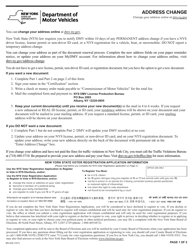 Form MV-232 Address Change - New York