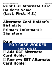 Form FAA-1004A-XLP Designation of Ebt Alternate Card Holder (Extra Large Print) - Arizona, Page 3