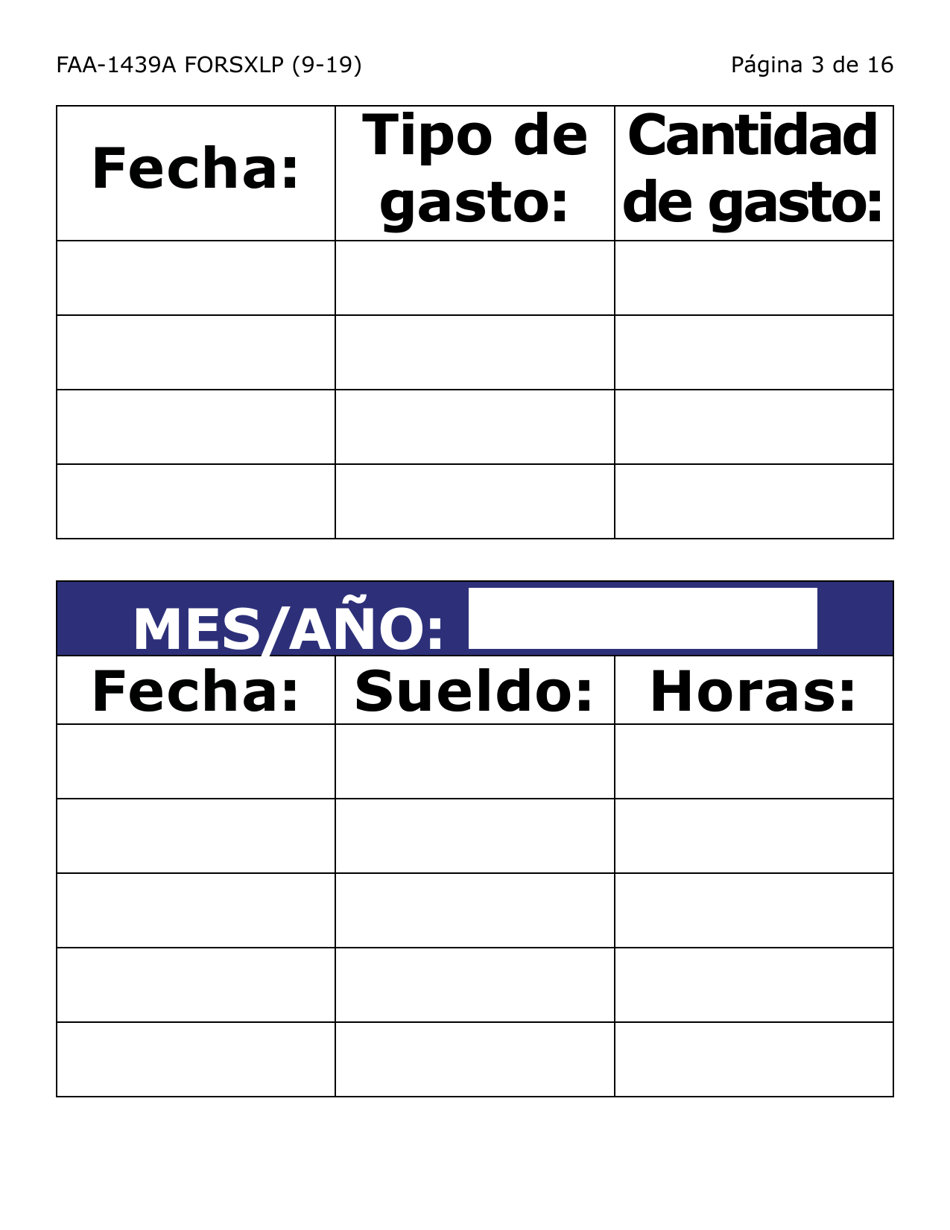 Formulario FAA-1439A-SXLP Declaracion De Sueldo De Empleo Por Cuenta Propia (Letra Extra Grande) - Arizona (Spanish), Page 3
