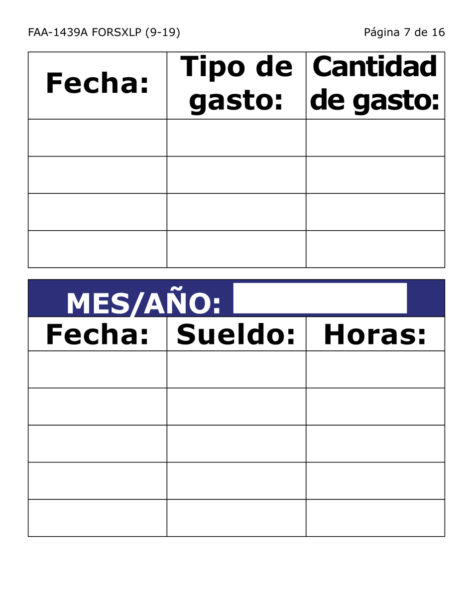 Formulario FAA-1439A-SXLP Declaracion De Sueldo De Empleo Por Cuenta Propia (Letra Extra Grande) - Arizona (Spanish), Page 7