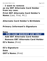 Form FAA-1004A-LP Designation of Ebt Alternate Card Holder (Large Print) - Arizona, Page 2