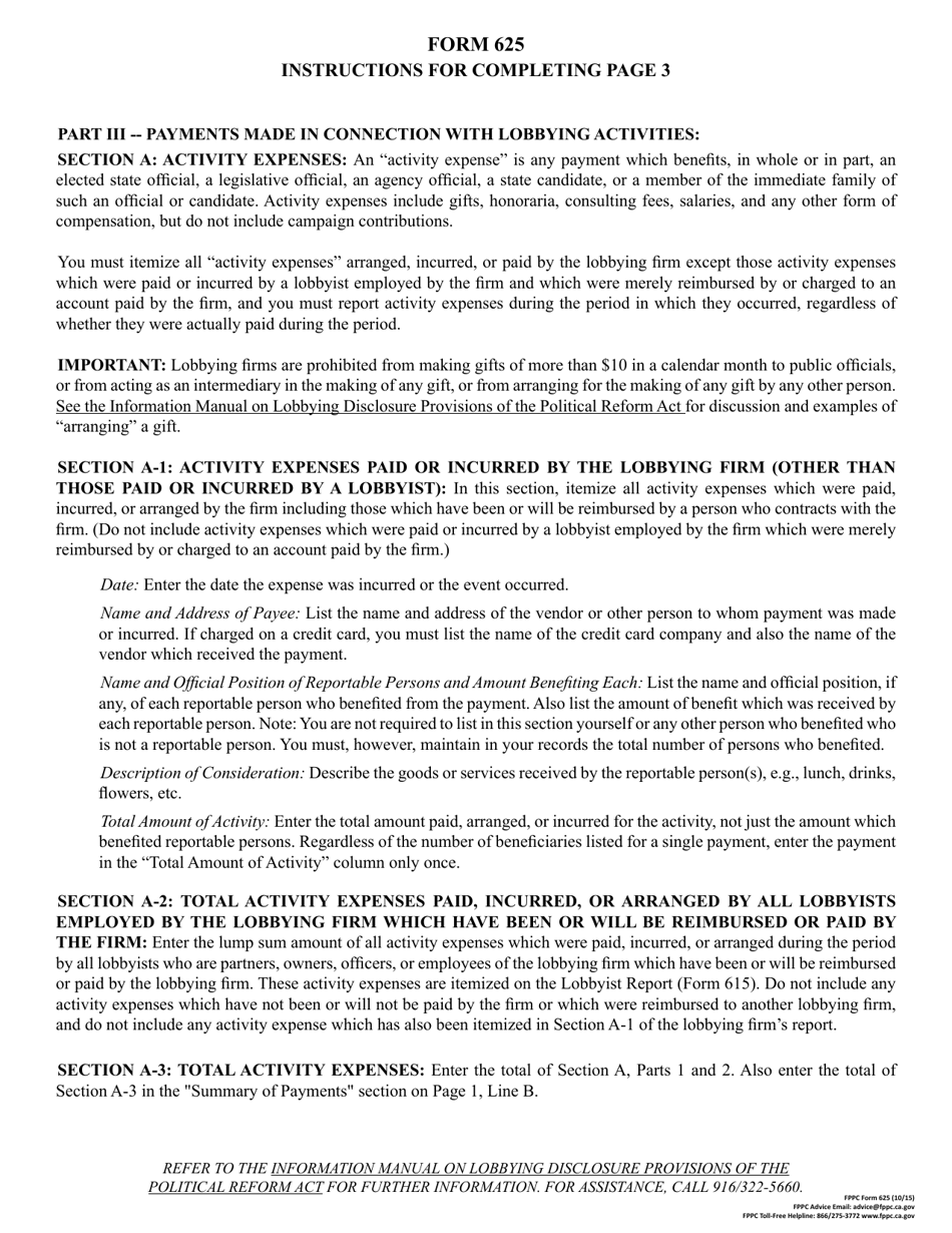 FPPC Form 625 Report of Lobbying Firm - California, Page 7