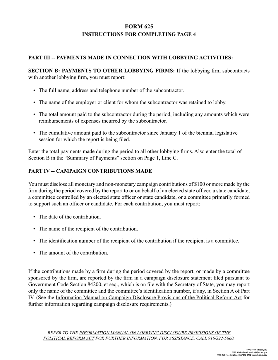 FPPC Form 625 Report of Lobbying Firm - California, Page 9
