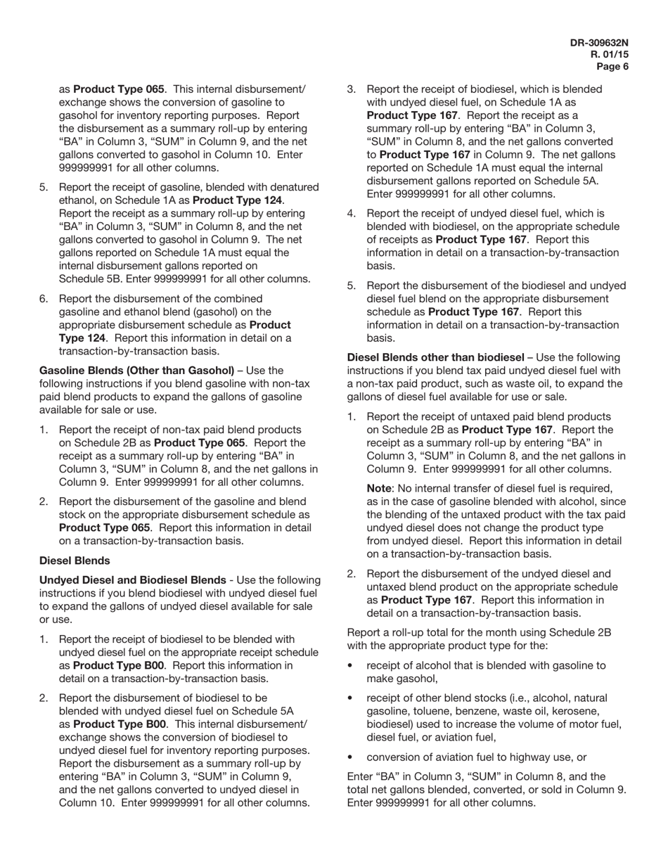 Instructions for Form DR-309632 Wholesaler / Importer Fuel Tax Return - Florida, Page 6