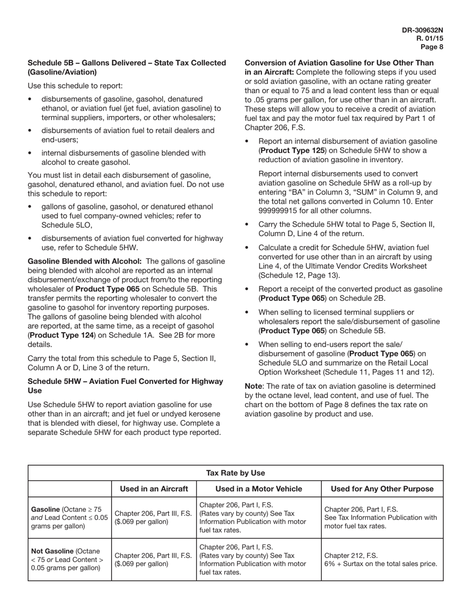 Instructions for Form DR-309632 Wholesaler / Importer Fuel Tax Return - Florida, Page 8