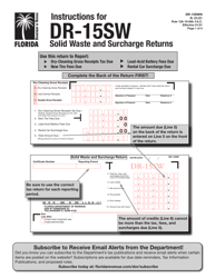 Instructions for Form DR-15SW Solid Waste and Surcharge Return - Florida