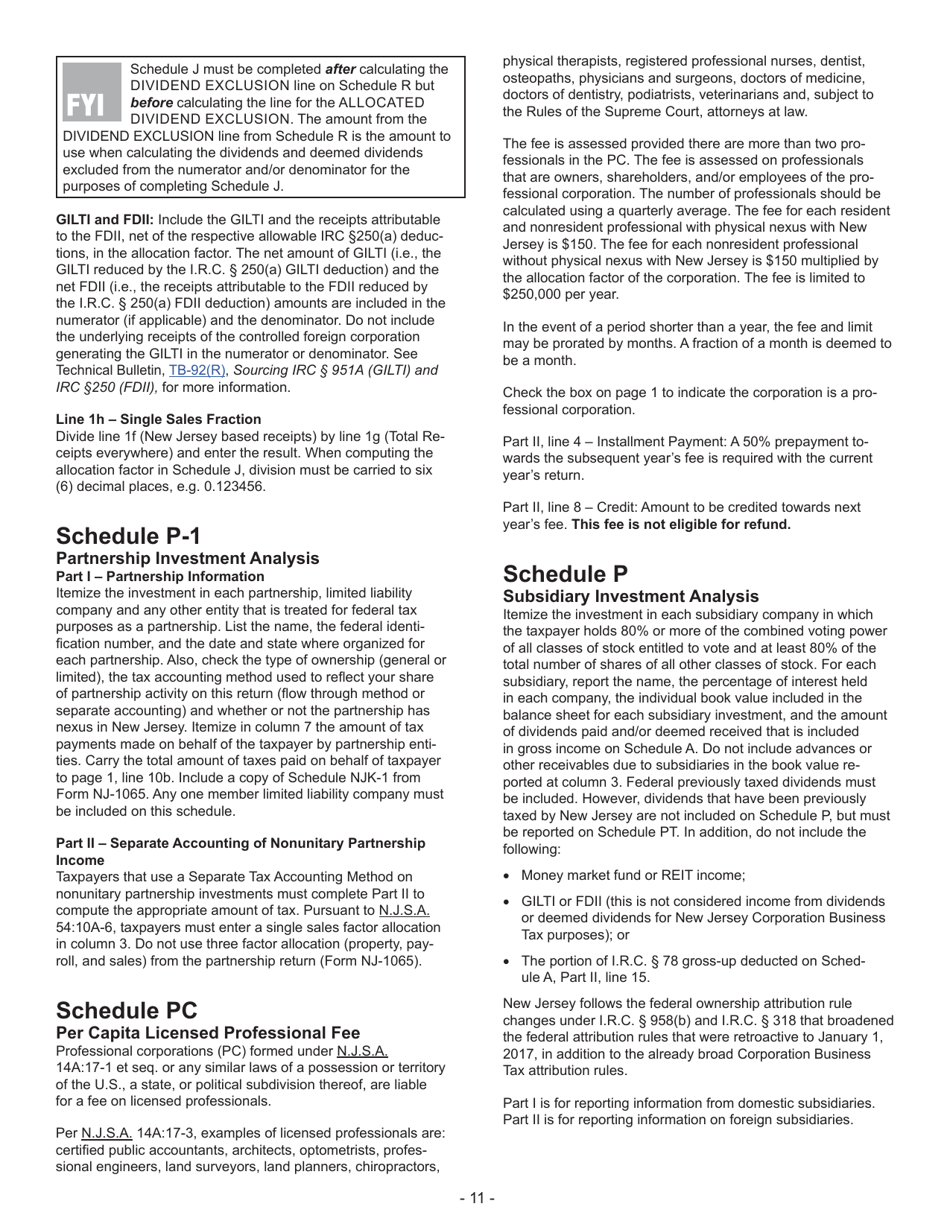 Instructions for Form CBT-100 New Jersey Corporation Business Tax Return - New Jersey, Page 12