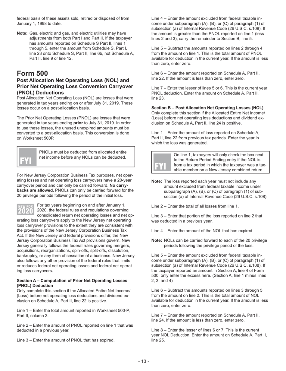 Instructions for Form CBT-100 New Jersey Corporation Business Tax Return - New Jersey, Page 14