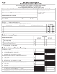 Document preview: Form NH-NR-A Business Allocation Schedule - New Jersey