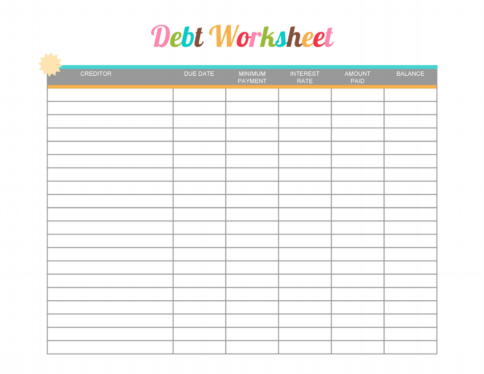 Debt Worksheet Template Download Printable PDF Templateroller Debt Worksheet Template Download Printable PDF Templateroller