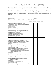 &quot;Clinical Opiate Withdrawal Scale (Cows) Flow-Sheet&quot;