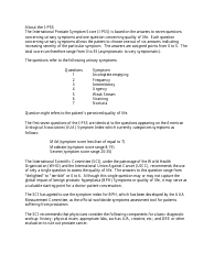 International Prostate Symptom Score (I-Pss) Sheet, Page 2