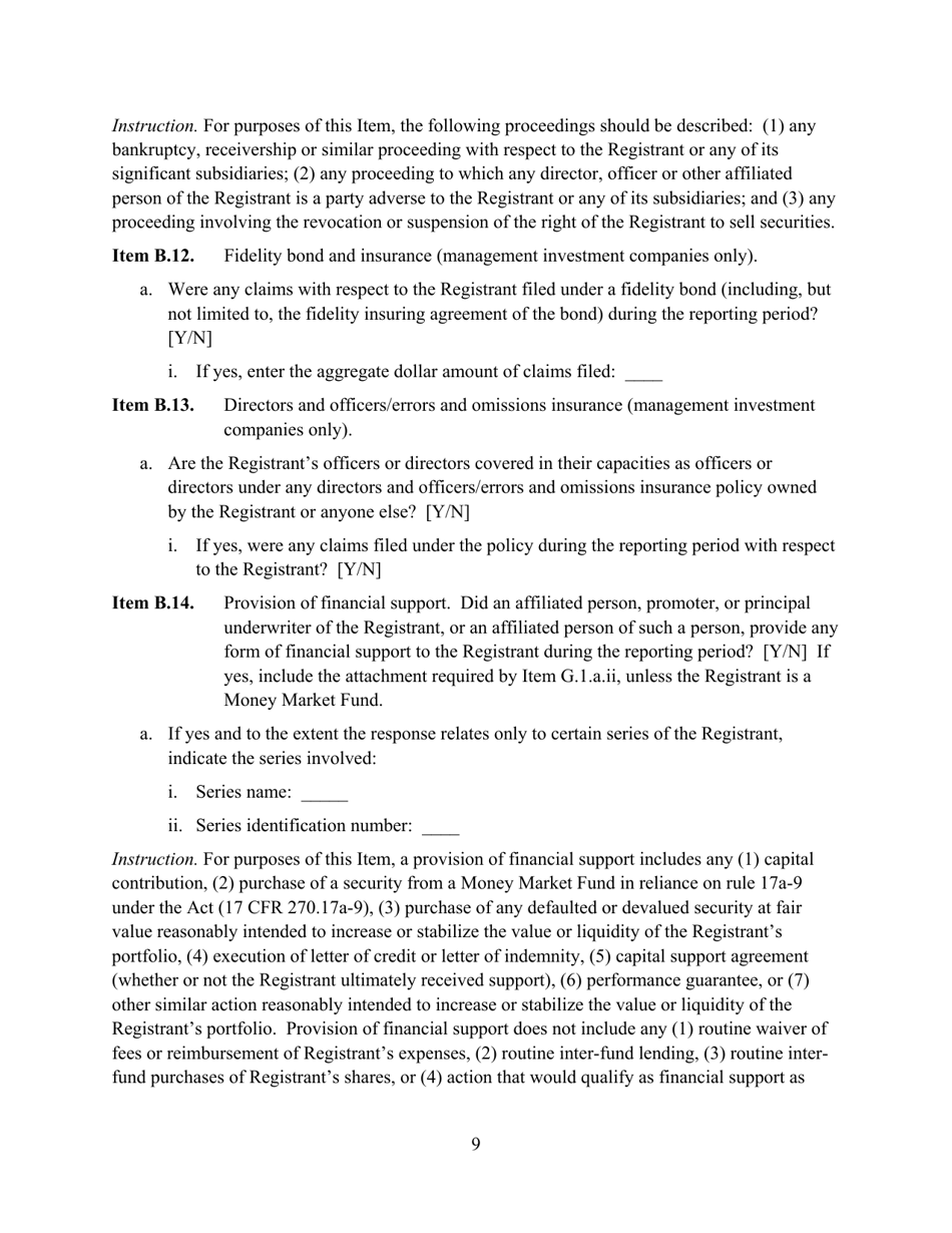 SEC Form 2846 (N-CEN) Annual Report for Registered Investment Companies, Page 10