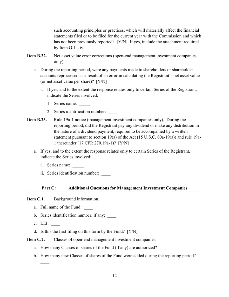 SEC Form 2846 (N-CEN) Annual Report for Registered Investment Companies, Page 13