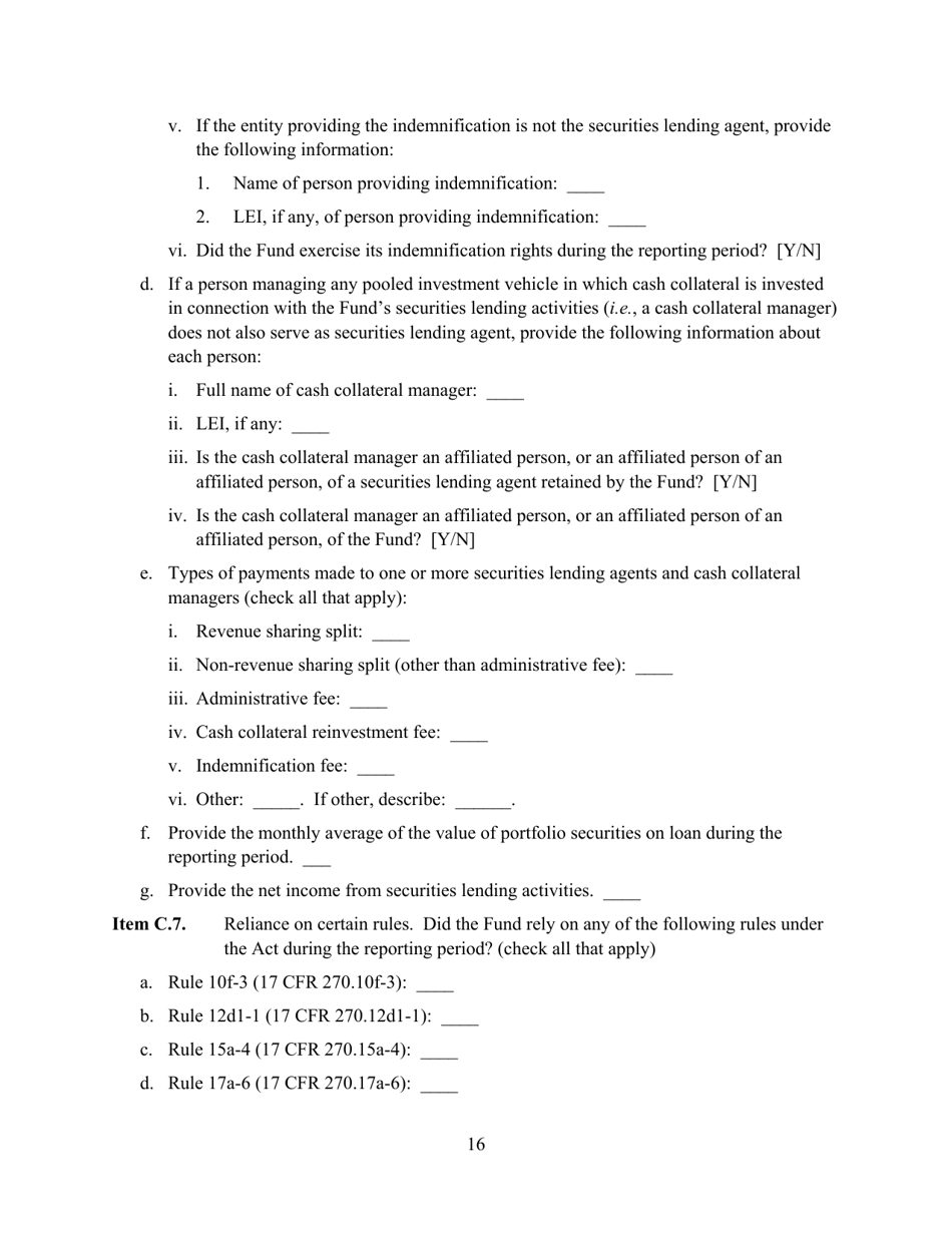 SEC Form 2846 (N-CEN) Annual Report for Registered Investment Companies, Page 17
