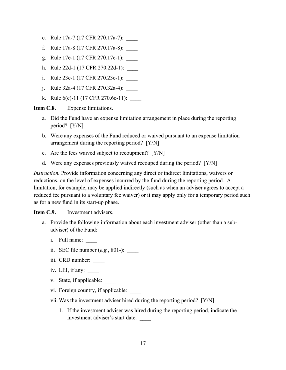 SEC Form 2846 (N-CEN) Annual Report for Registered Investment Companies, Page 18