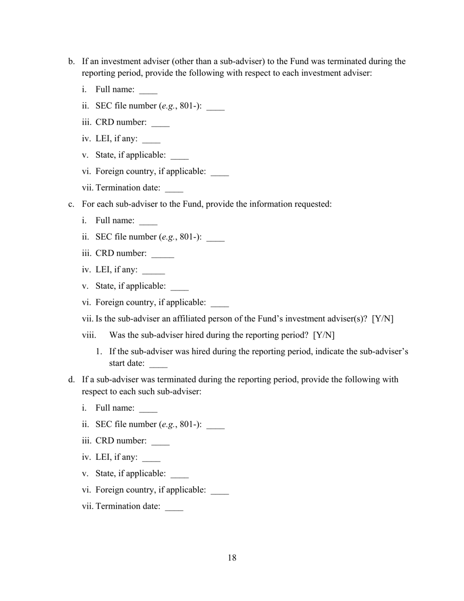 SEC Form 2846 (N-CEN) Annual Report for Registered Investment Companies, Page 19