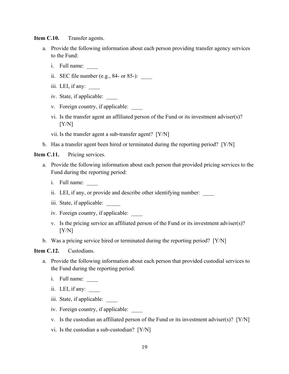 SEC Form 2846 (N-CEN) Annual Report for Registered Investment Companies, Page 20
