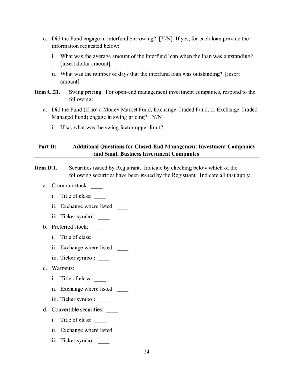 SEC Form 2846 (N-CEN) Annual Report for Registered Investment Companies, Page 25