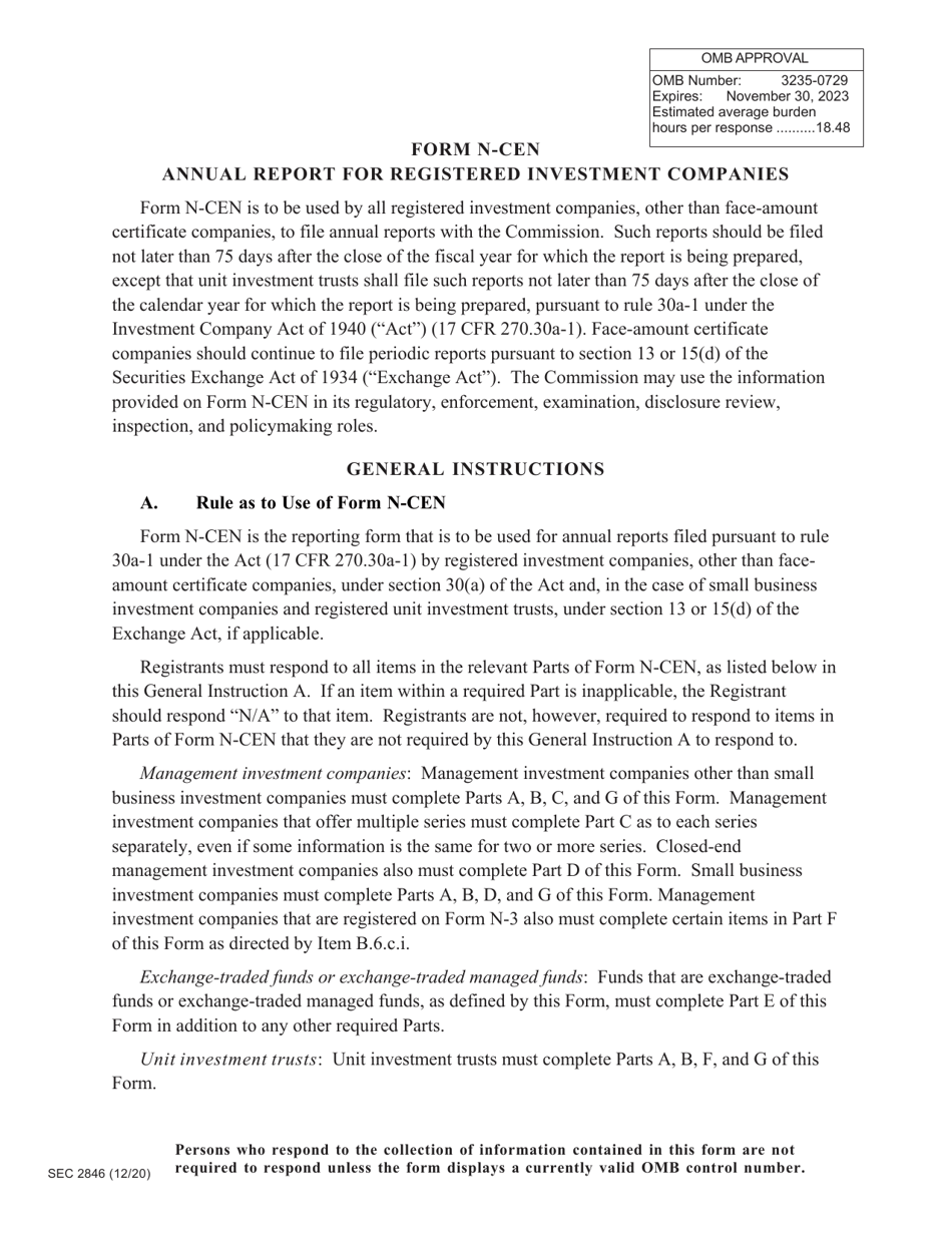 SEC Form 2846 (N-CEN) Annual Report for Registered Investment Companies, Page 2