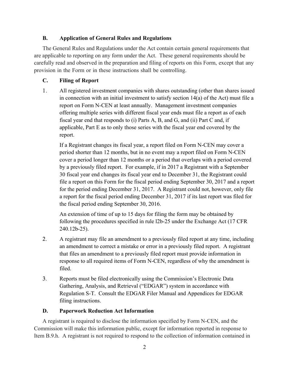SEC Form 2846 (N-CEN) Annual Report for Registered Investment Companies, Page 3