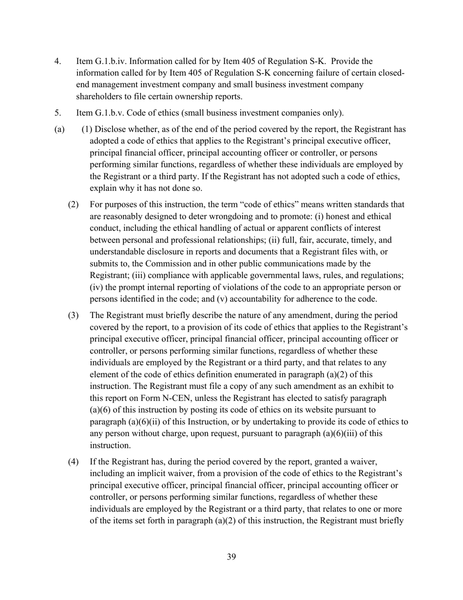 SEC Form 2846 (N-CEN) Annual Report for Registered Investment Companies, Page 40