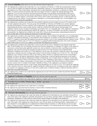 SBA Form 2484-SD Paycheck Protection Program Lender&#039;s Application - Second Draw Loan Guaranty, Page 2