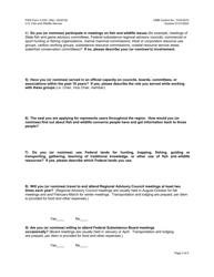 FWS Form 3-2321 Regional Council Membership Application/Nomination, Page 2