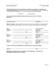 FWS Form 3-2321 Regional Council Membership Application/Nomination, Page 3